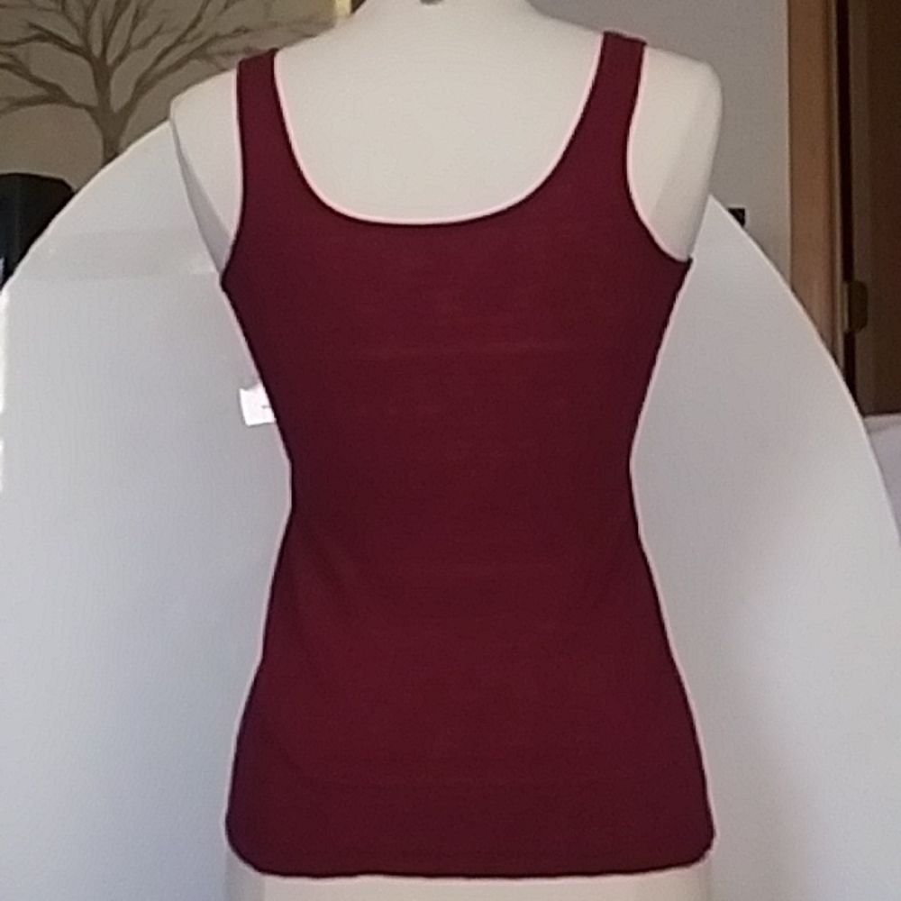 So Brand Burgundy Maroon Perfect Tank with Lace Type Fabric Weave Stretchy M - Picture 2 of 11